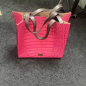 New FRANCES VALENTINE Berry Pink Margo Tote NWOT Leather Purse